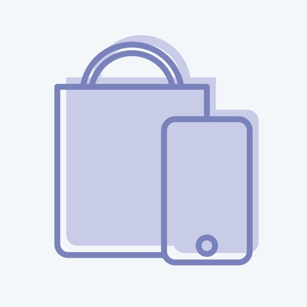 Icon-Kauf. im Zusammenhang mit dem Online-Shop-Symbol. zweifarbiger Stil. einfache Abbildung. Laden vektor