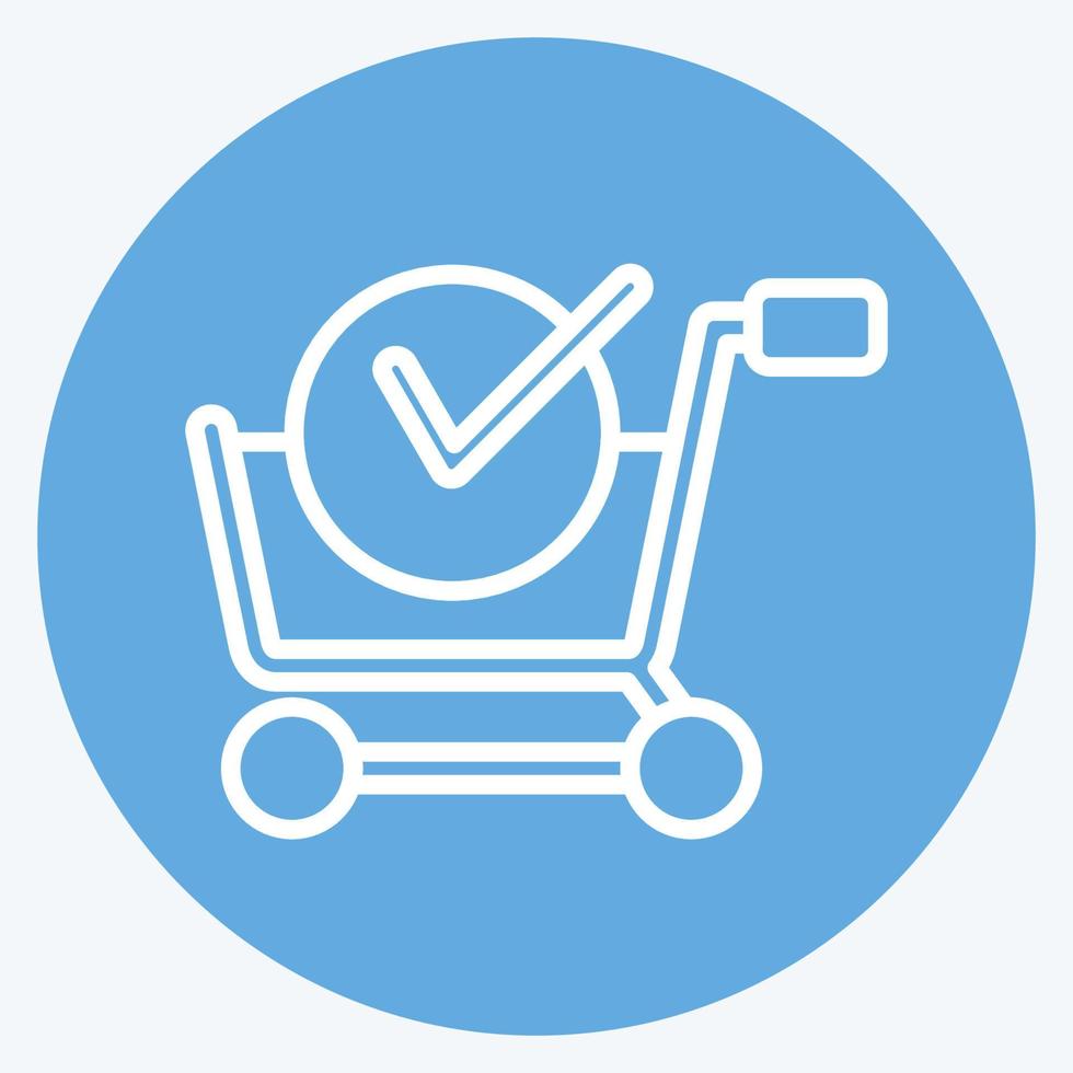 Icon-Kauf-Shop. im Zusammenhang mit dem Online-Shop-Symbol. blaue augen stil. einfache Abbildung. Laden vektor