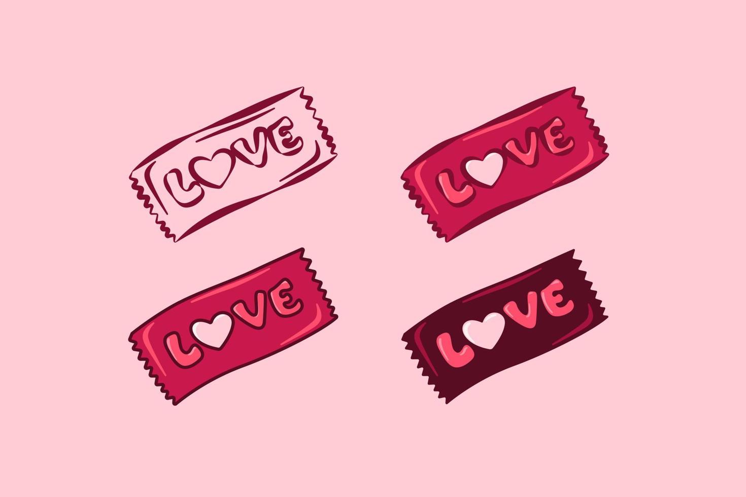 valentines dag element biljett eller packa av choklad. vektor illustration