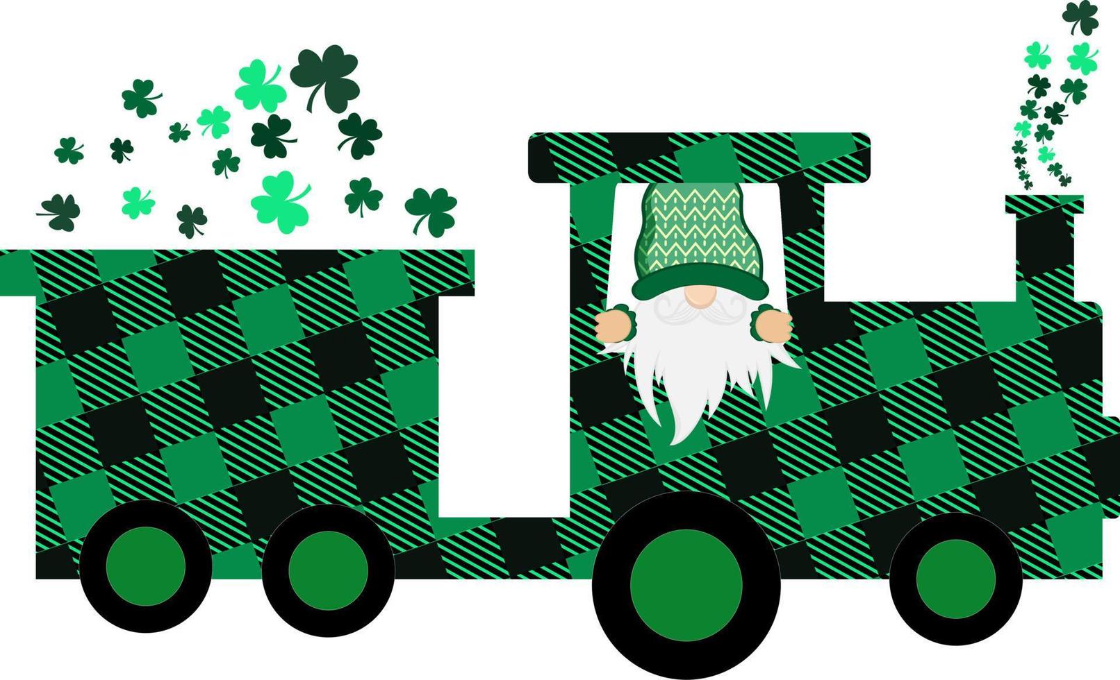 St. Patricks Day Truck mit Gnom vektor