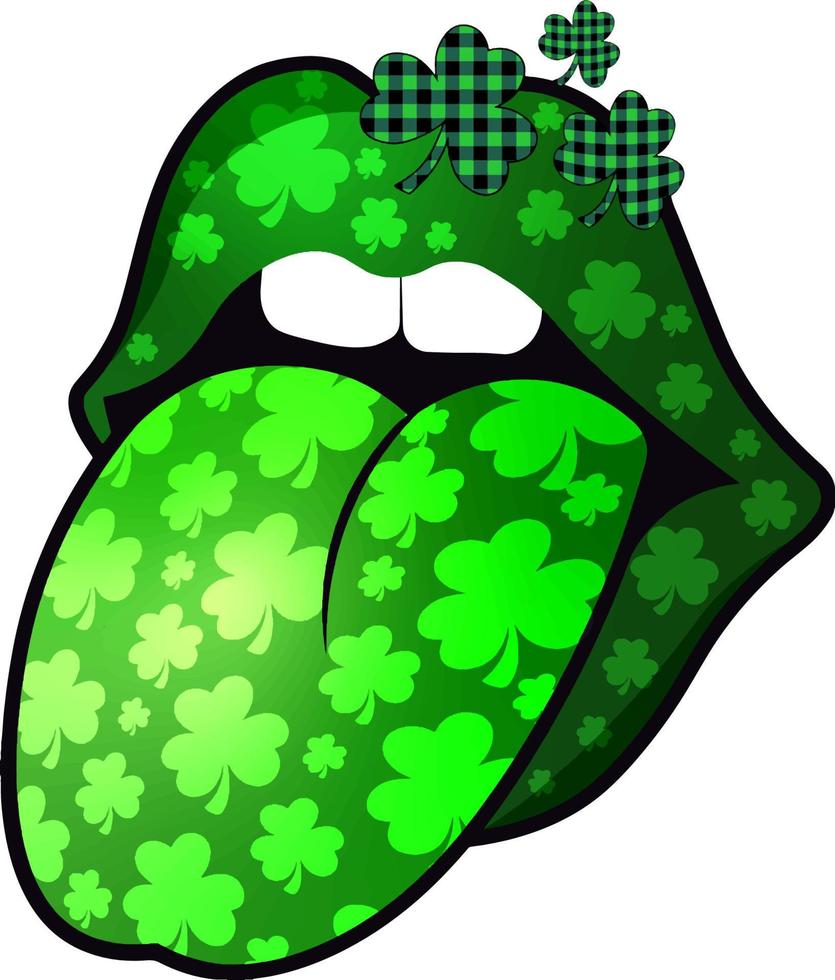 glückliche lippen glücklicher st patrick tag vektor