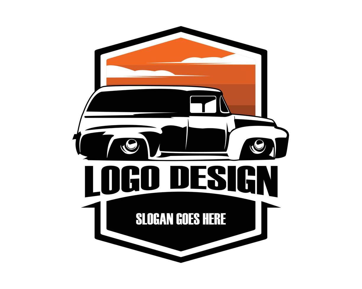 Logo 1952 Chevrolet Kastenwagen Silhouette - Vektorillustration, Emblemdesign auf weißem Hintergrund. am besten für die LKW-Industrie. vektor