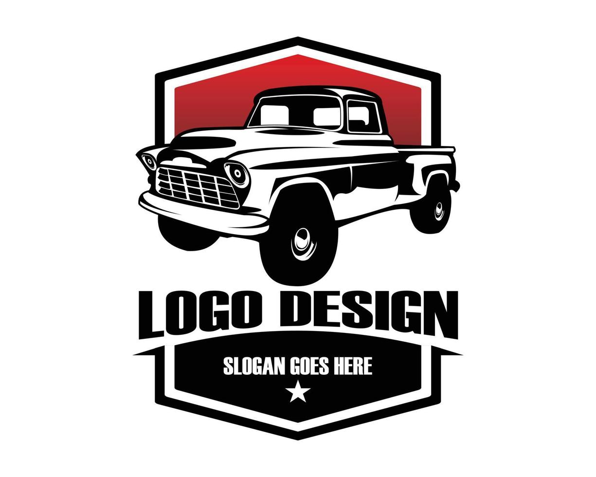 1950 chevy lastbil silhuett logotyp. vektor perimium lastbil design. bäst för emblem begrepp märken, industriell lastbilar.