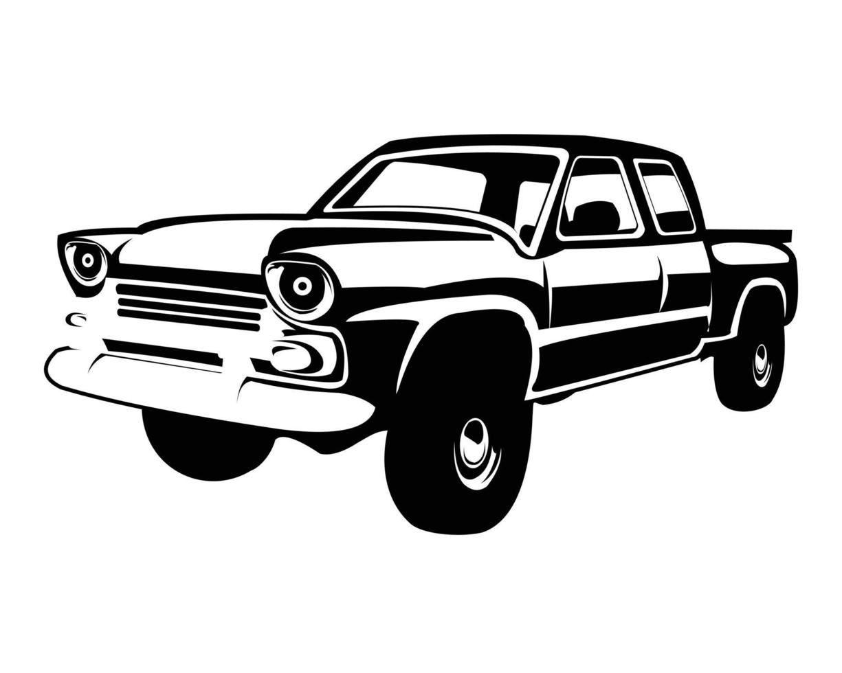 1950 chevy lastbil isolerat sida se vit bakgrund. bäst för logotyper, märken, emblem, ikoner, tillgängliga i eps 10. vektor