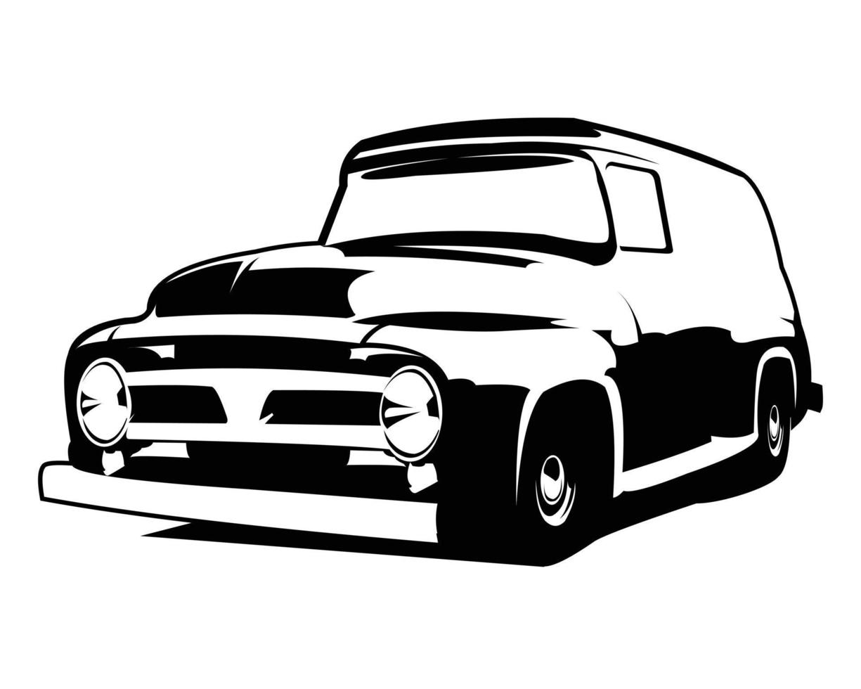1952 Chevrolet panel skåpbil emblem logotyp silhuett vektor begrepp isolerat. bäst för bricka, emblem, ikon, klistermärke design. tillgängliga i eps 10.