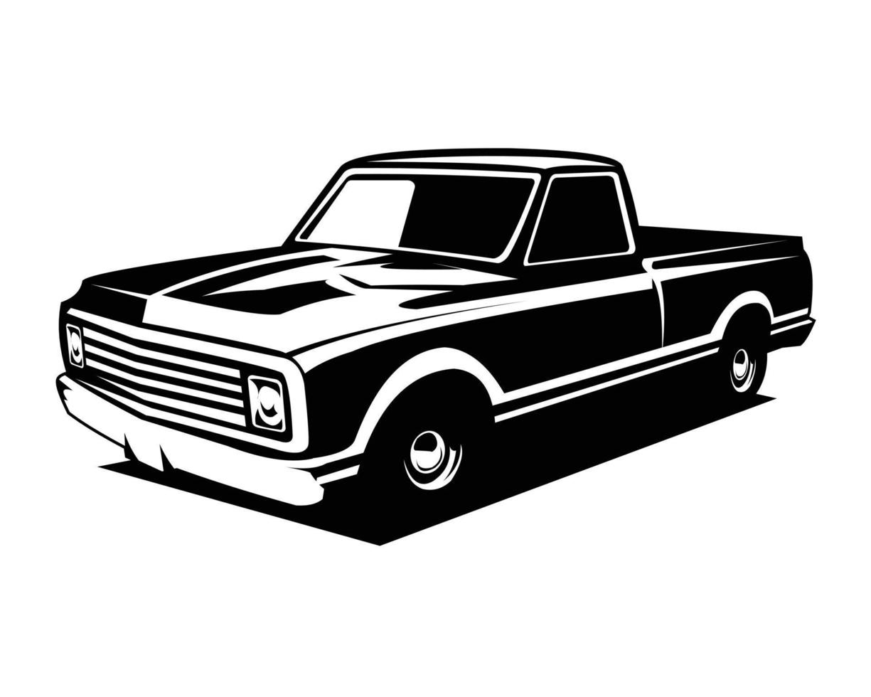 Beste Silhouette Chevy c10 Logo der Lkw-Industrie. ansicht von der seite lokalisierter weißer hintergrund. Vektorgrafik verfügbar in eps 10. vektor