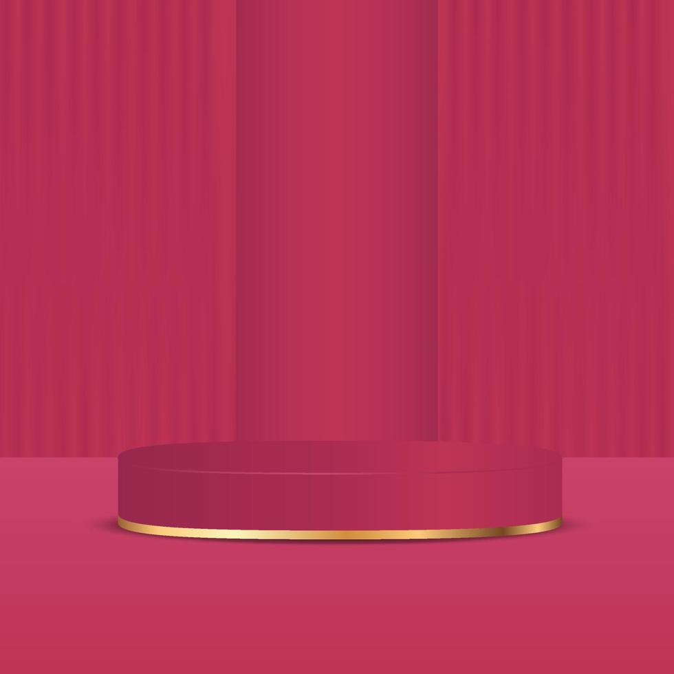 Viva Magenta 3D-Bühne minimalistisches Podium vektor