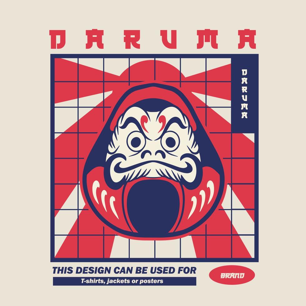 japan symbol daruma docka vektor illustration