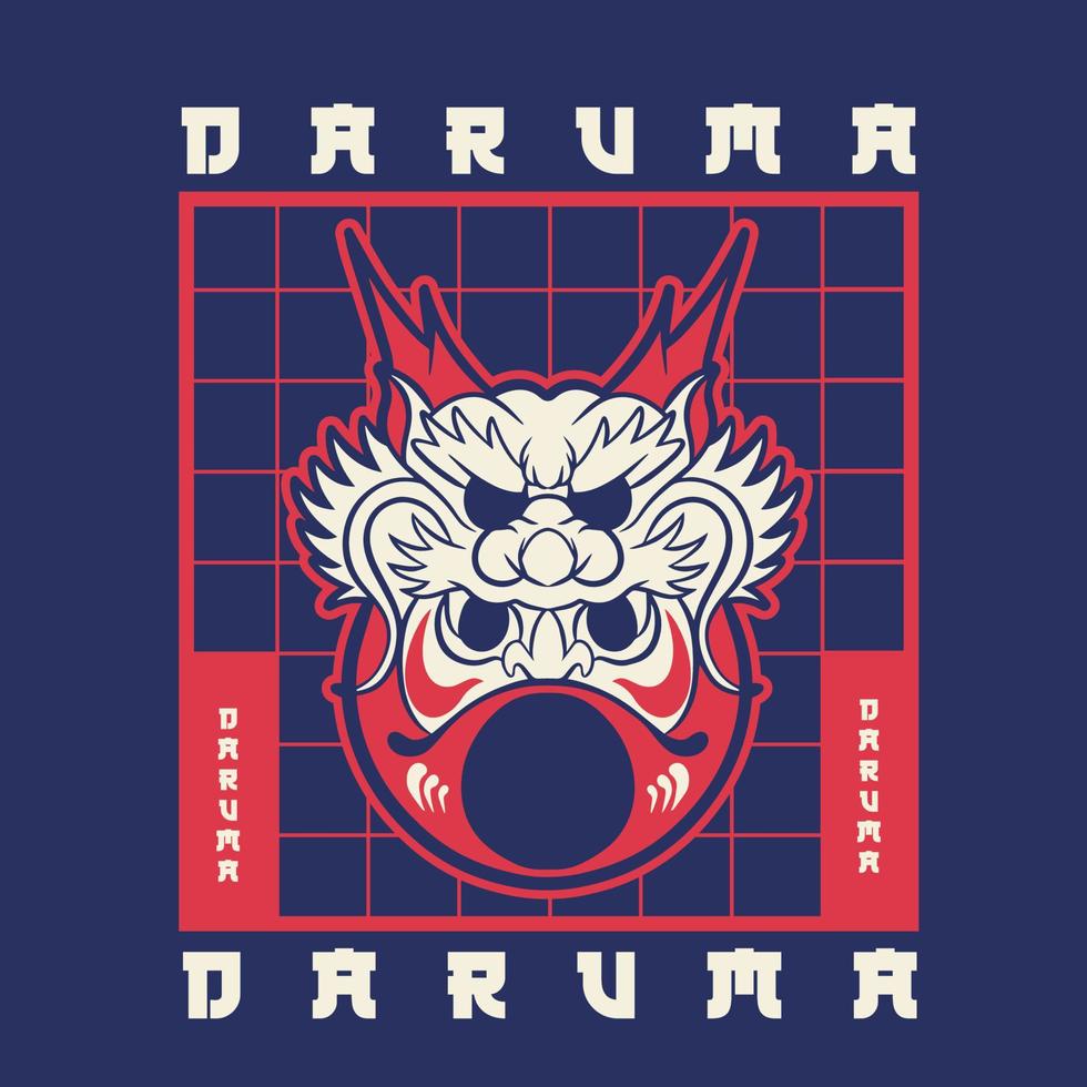 japan symbol daruma docka vektor illustration