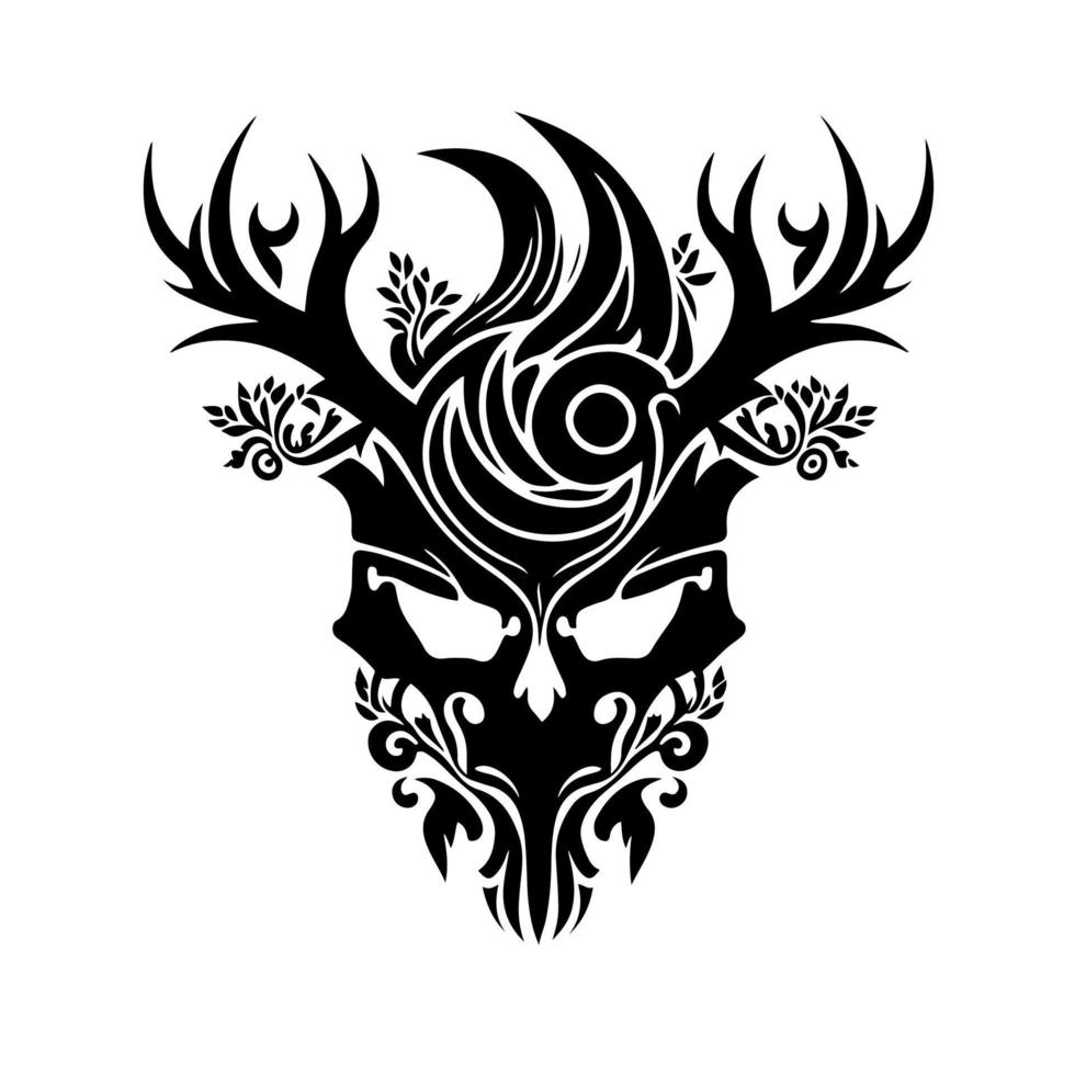 abstrakt, dekorativ drake skalle tecken. illustration för tatuering, broderi, logotyp, emblem, laser skärande, sublimering. vektor