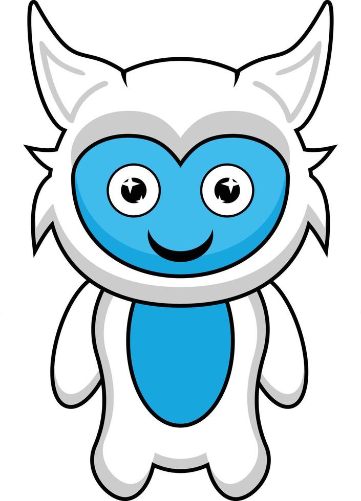 niedliche Yeti-Maskottchen-Schneemonster-Zeichentrickfigur-Illustration vektor