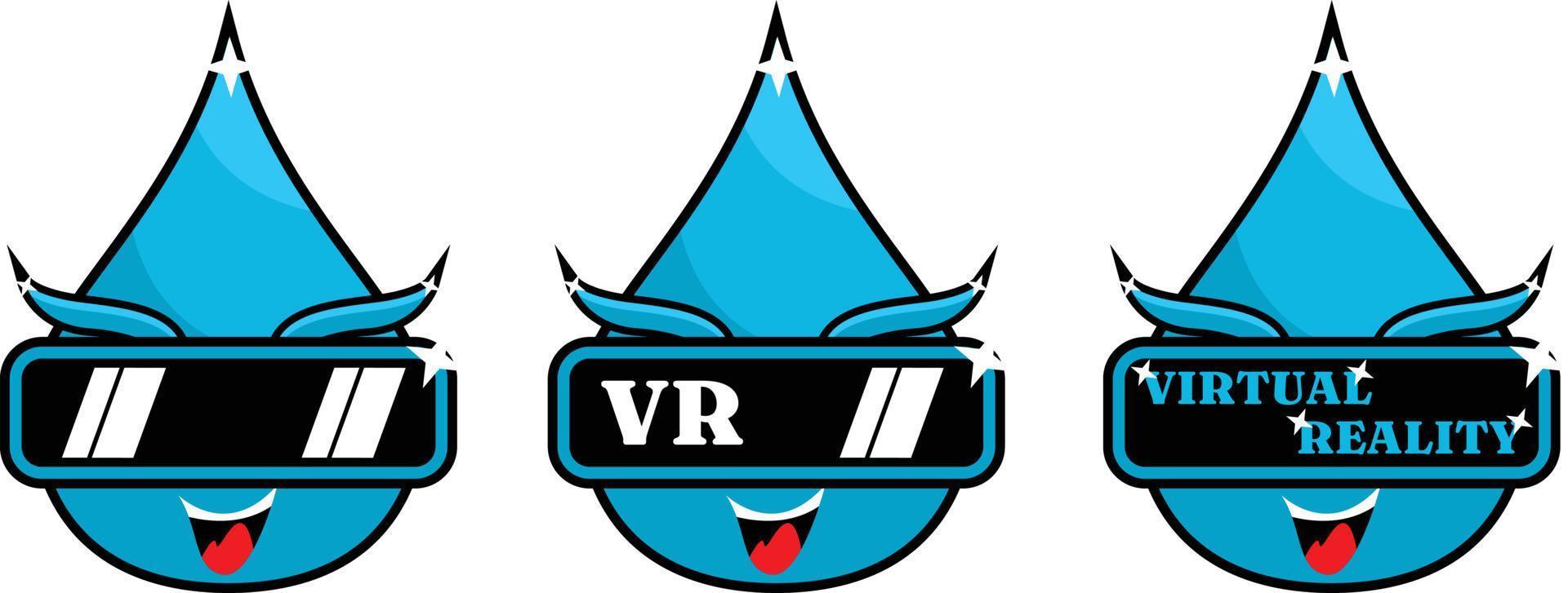 vektorillustration eines vr-wassermaskottchen-karikaturdesigns vektor