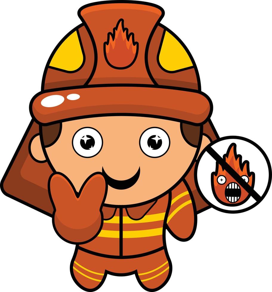 tecknad serie illustration av arg brandman maskot karaktär vektor