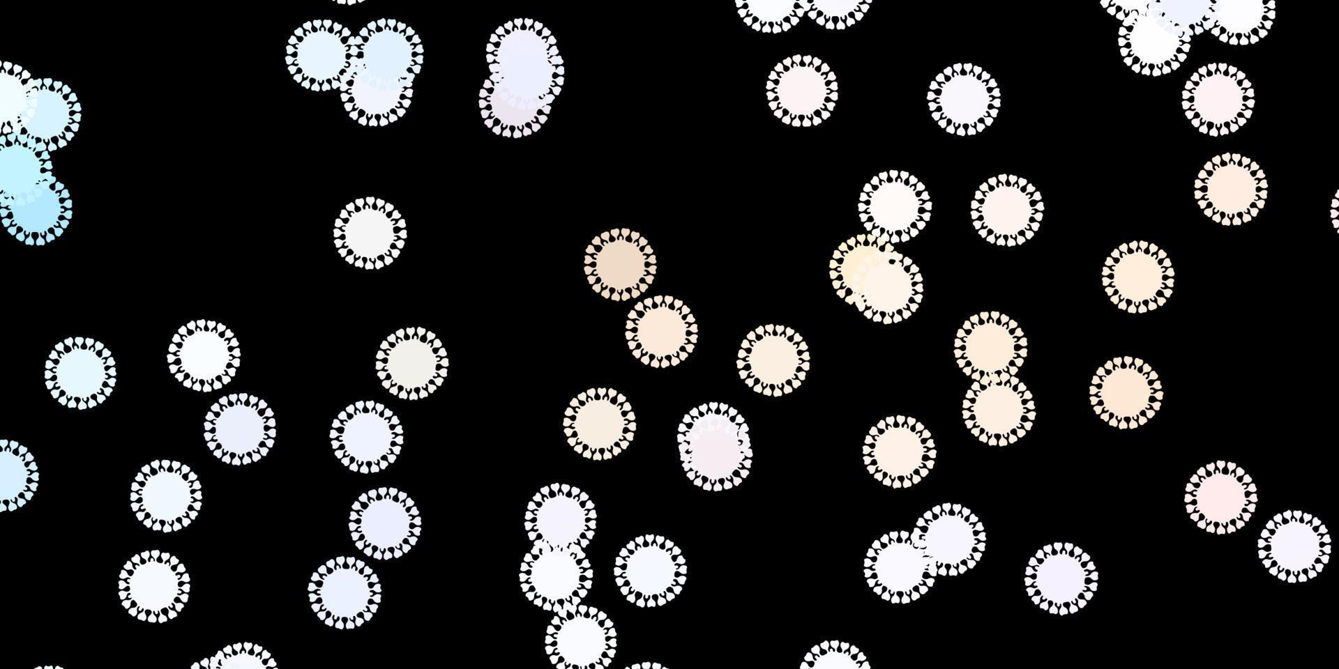 dunkelviolettes Vektormuster mit Coronavirus-Elementen. vektor