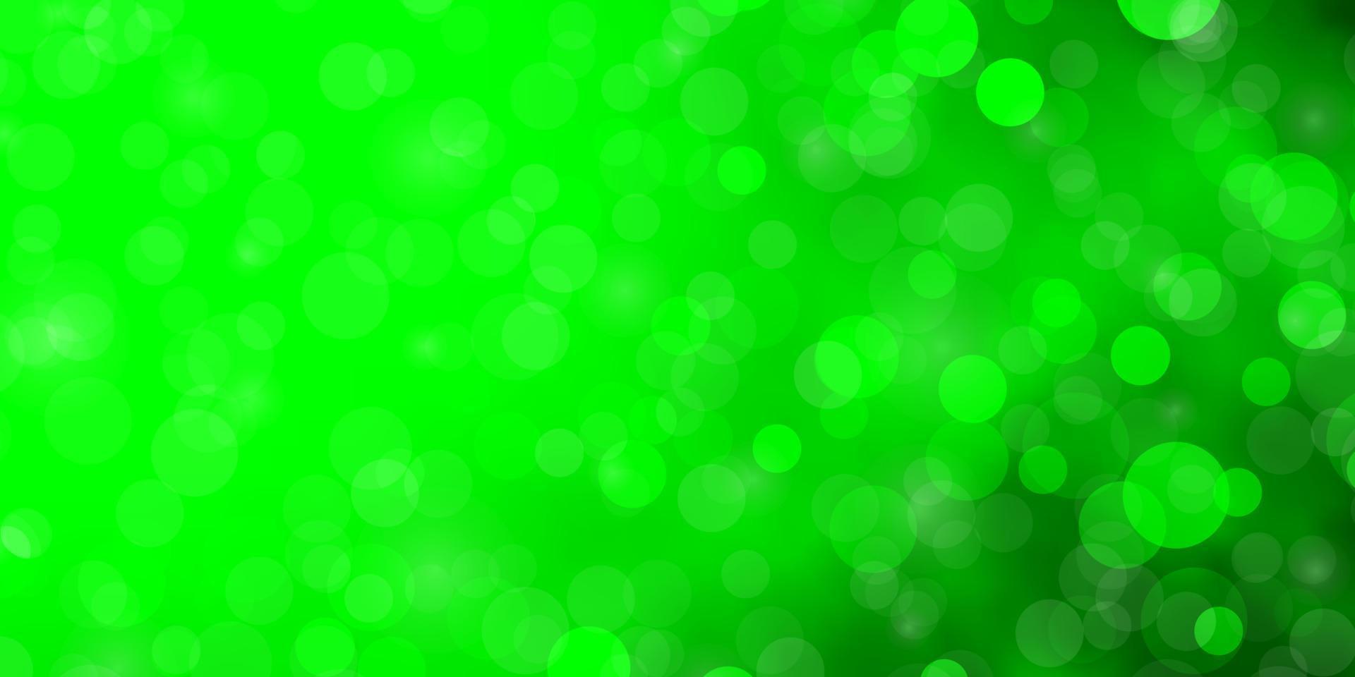 ljusgrön vektorbakgrund med cirklar. vektor