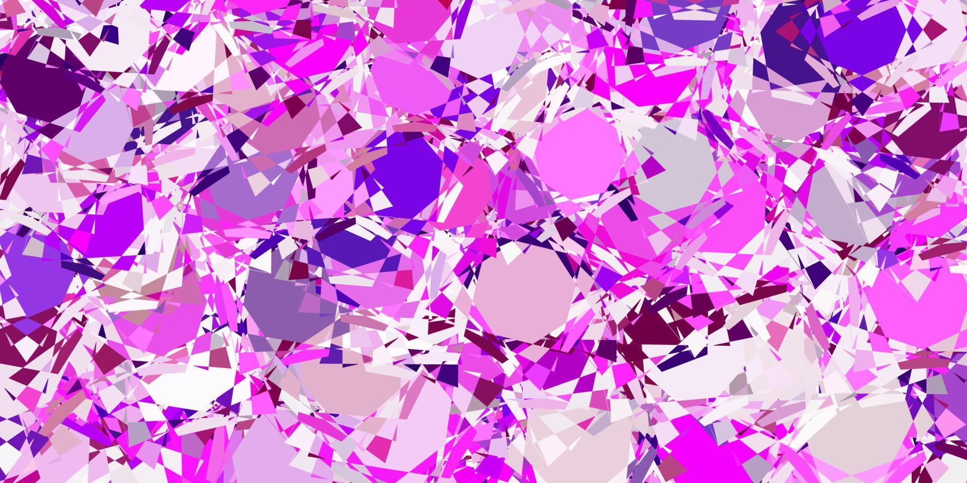 hellviolette, rosa Vektortextur mit zufälligen Dreiecken. vektor
