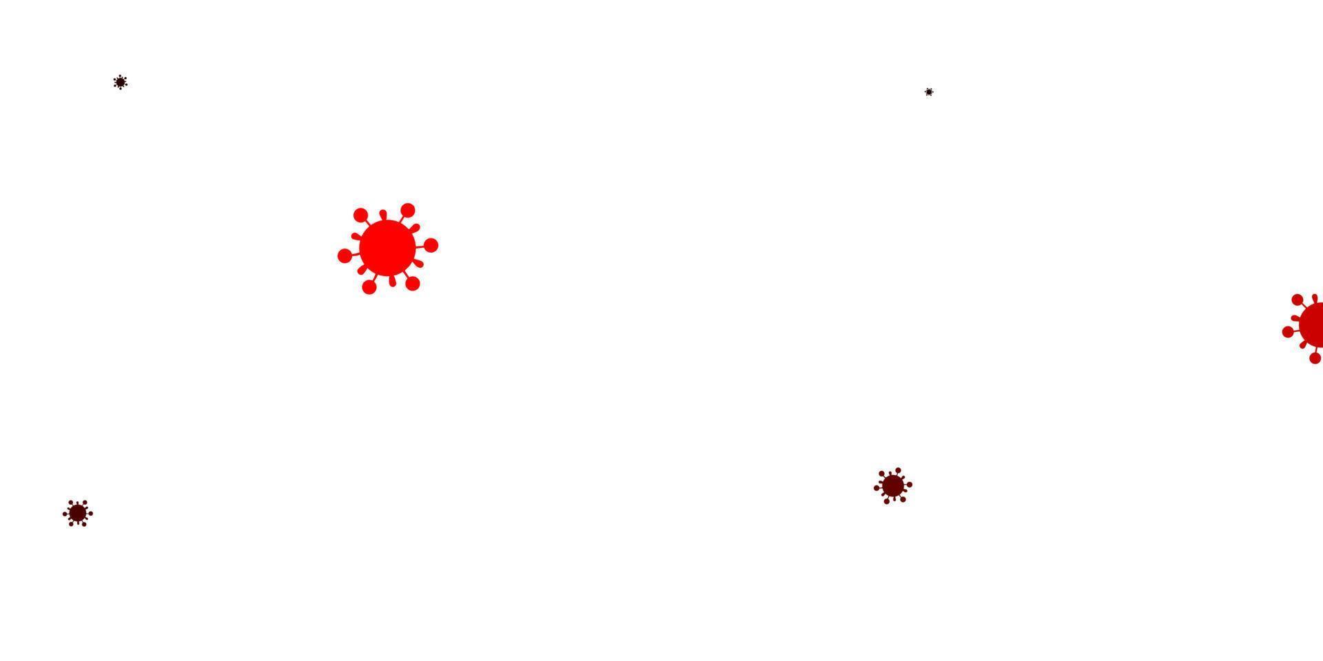 hellroter Vektorhintergrund mit Virensymbolen. vektor