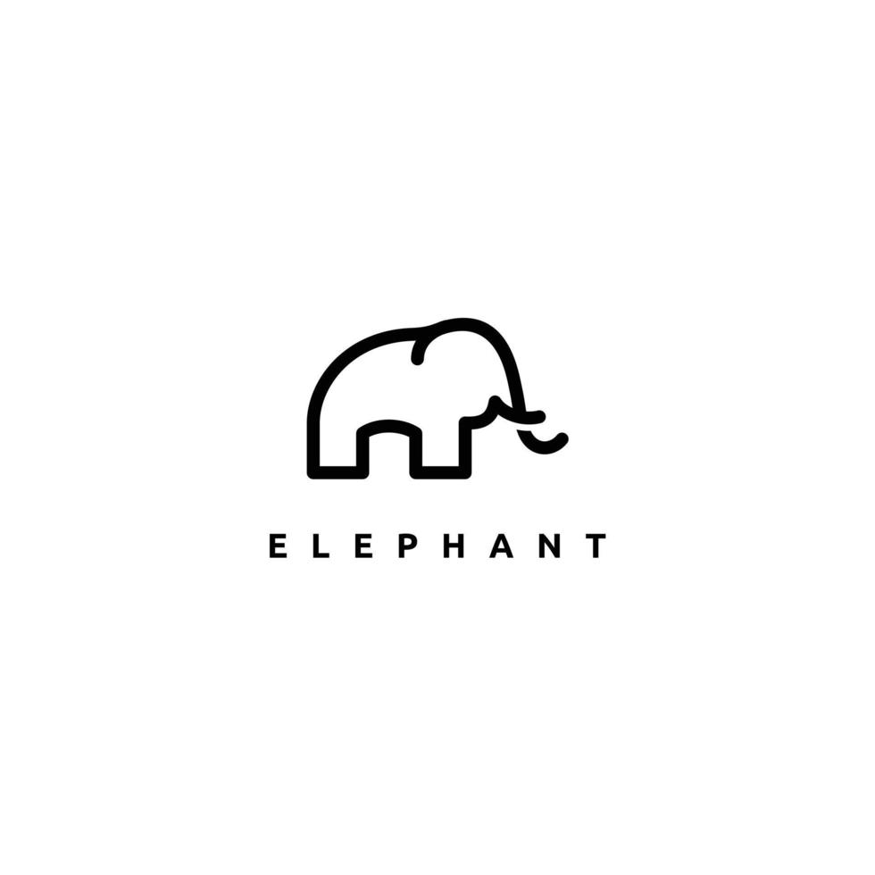 enkel och minimalistisk elefant logotyp illustration vektor