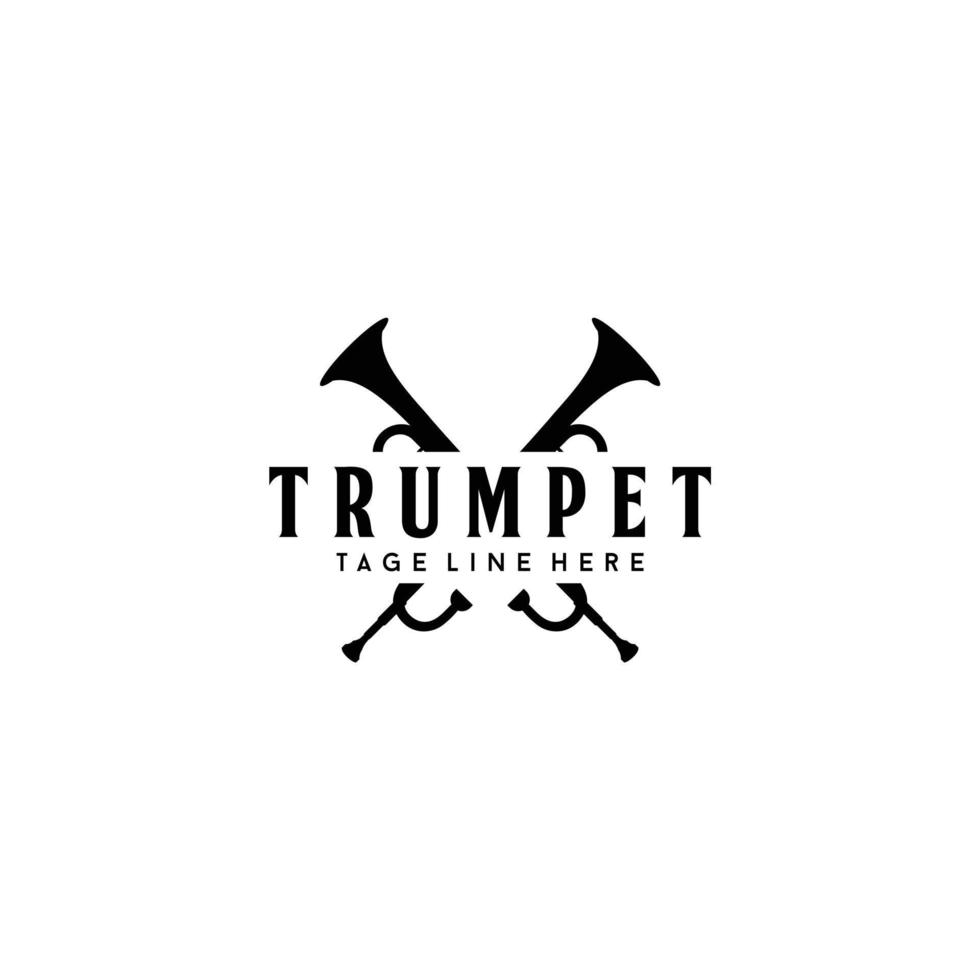 musikinstrument trompete logo design vektor