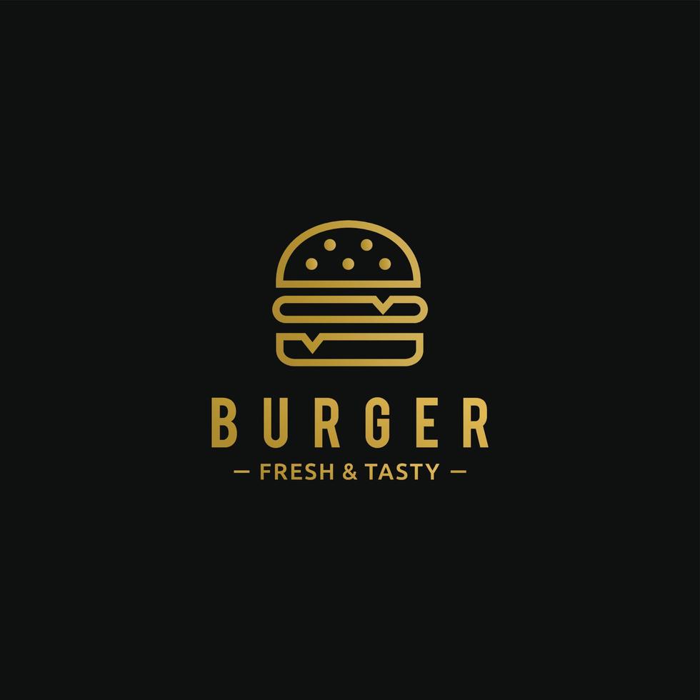 minimalistisches Logo-Design Burger Hamburger Strichzeichnungen, Restaurantvorlage vektor