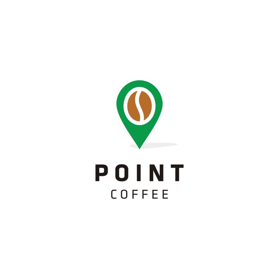 kaffeebohne punkt standort logo symbol vektor