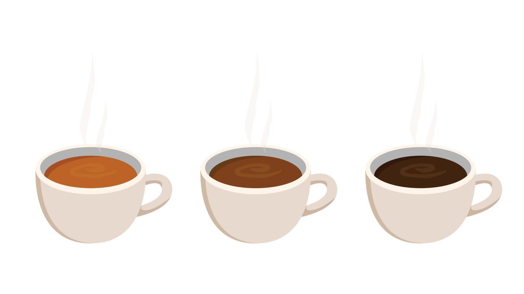 Kaffeetassenvektor auf weißem Hintergrund. Hintergrund. Logo Design. vektor