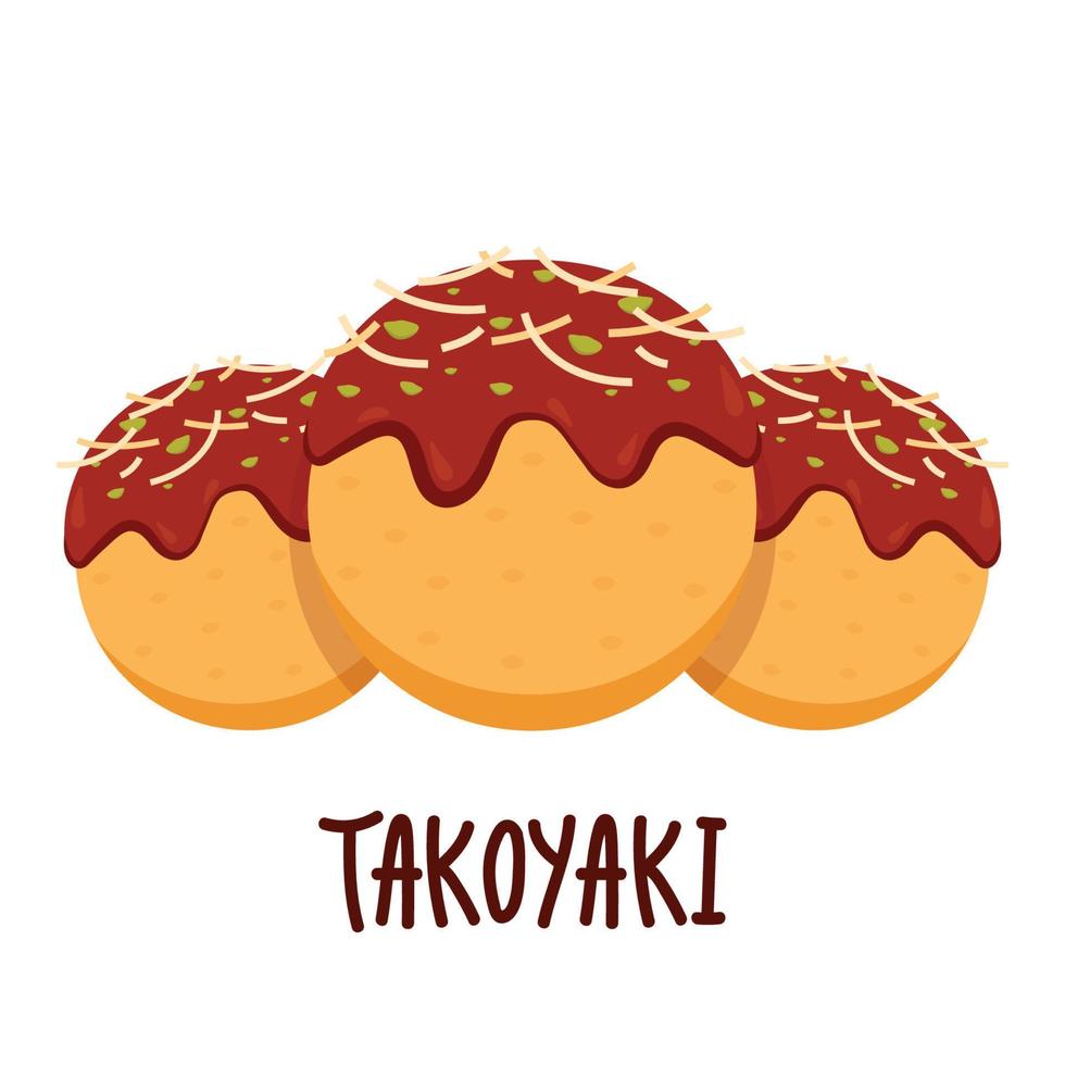 takoyaki vektor. takoyaki på vit bakgrund. fri Plats för text. vektor