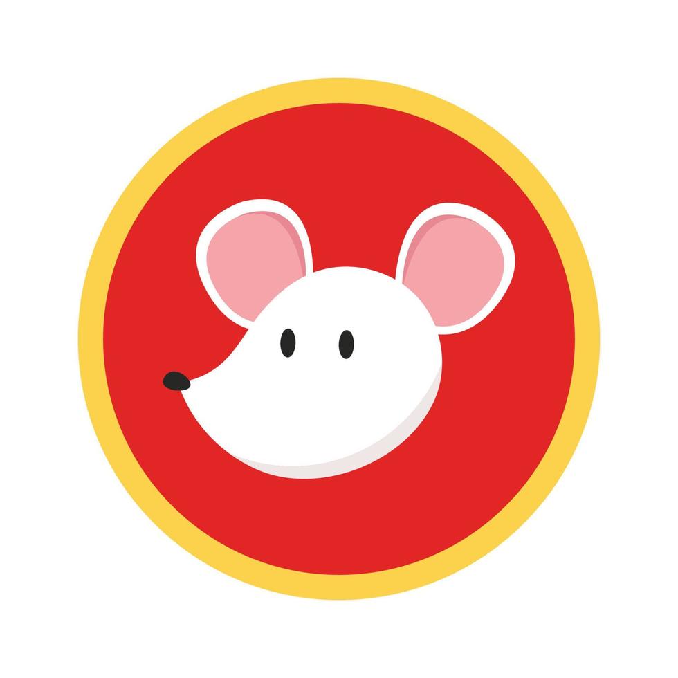 år av de råtta tapet. Lycklig ny kinesisk logotyp. råtta symbol. vektor