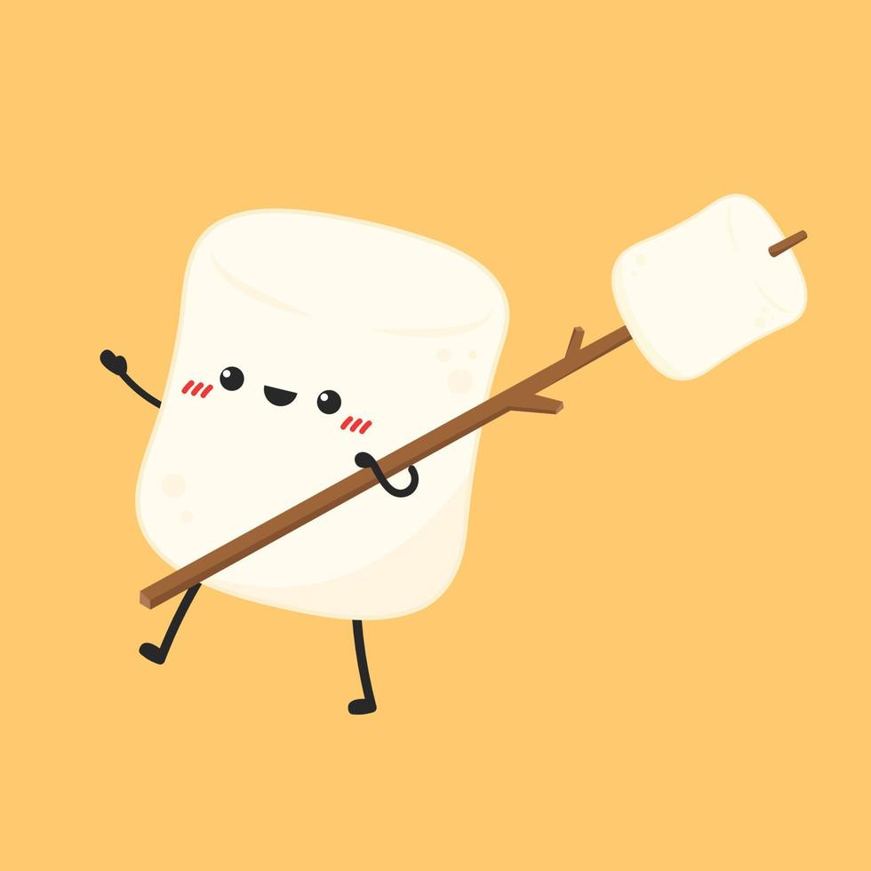 Marshmallow-Karikatur. Marshmallow-Charakterdesign. Marshmallow-Vektor. vektor