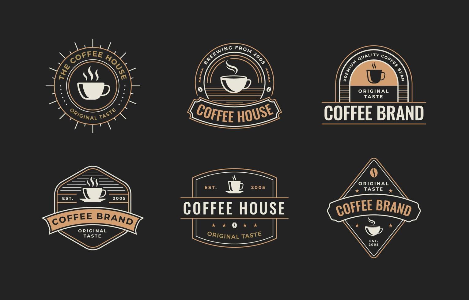 Vintage-Kaffee-Logo-Set vektor