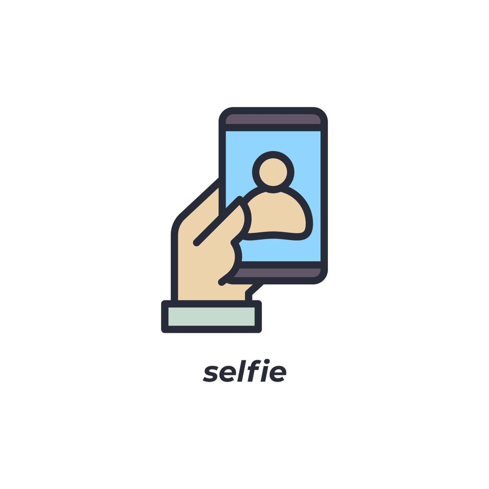 vektor tecken selfie symbol är isolerat på en vit bakgrund. ikon Färg redigerbar.
