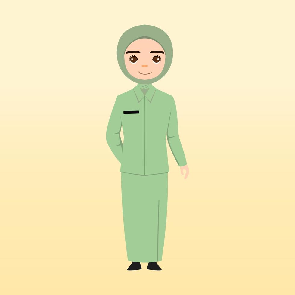 ung muslim kvinnor bär trendig kläder och hijab. muslim hijab modern flickor. kvinna tecken använder sig av hijab och muslim kläder. platt tecknad serie vektor illustration.