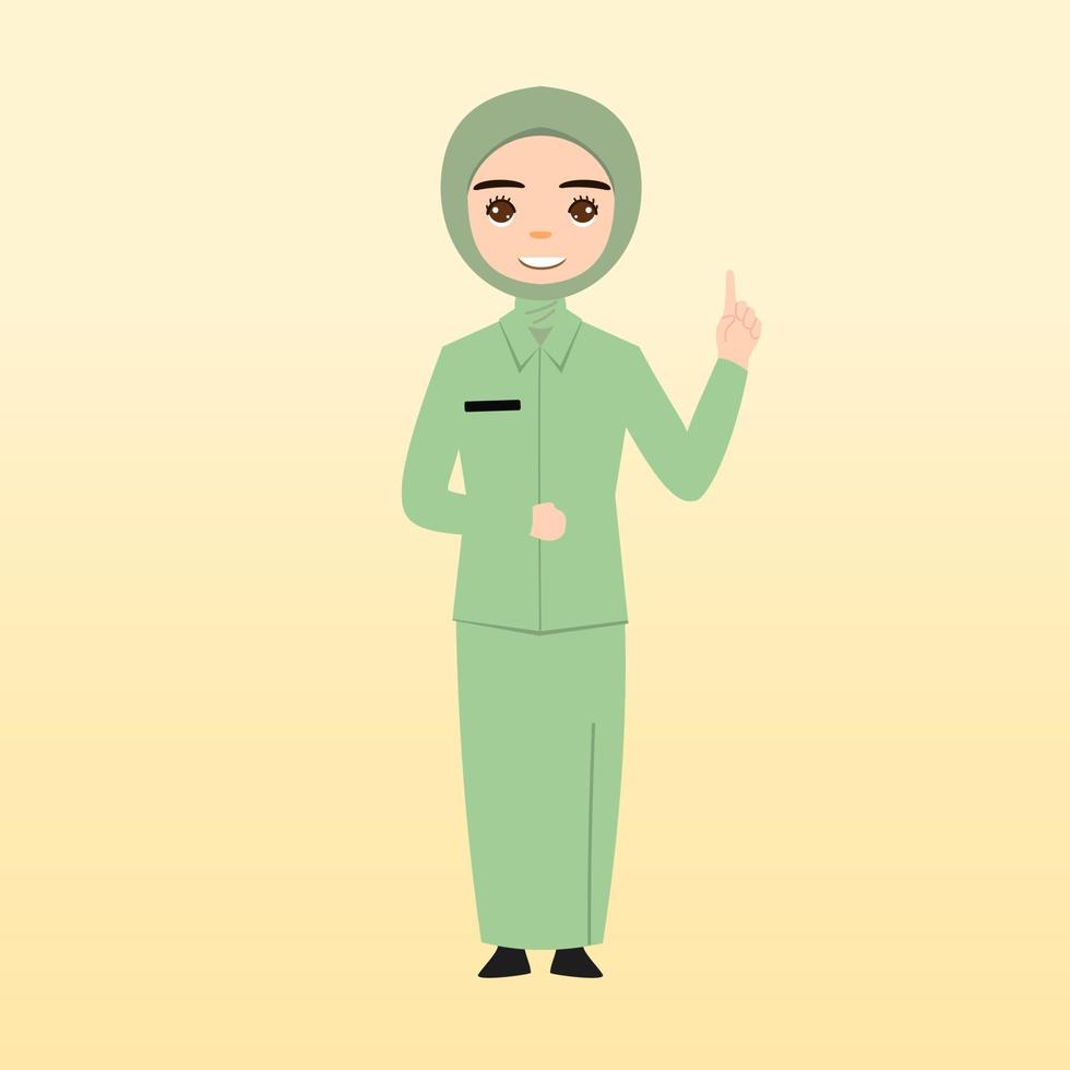 ung muslim kvinnor bär trendig kläder och hijab. muslim hijab modern flickor. kvinna tecken använder sig av hijab och muslim kläder. platt tecknad serie vektor illustration.