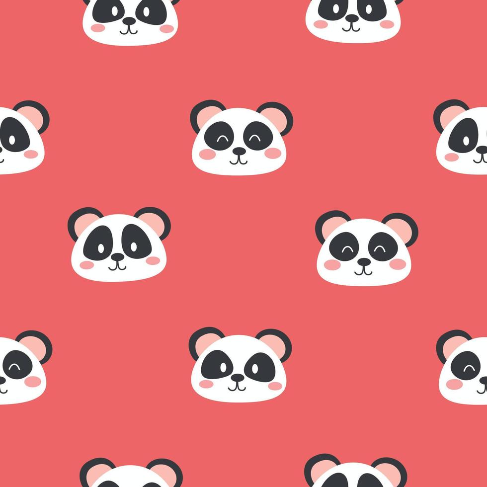 niedliches Panda-Cartoon nahtloses Muster vektor