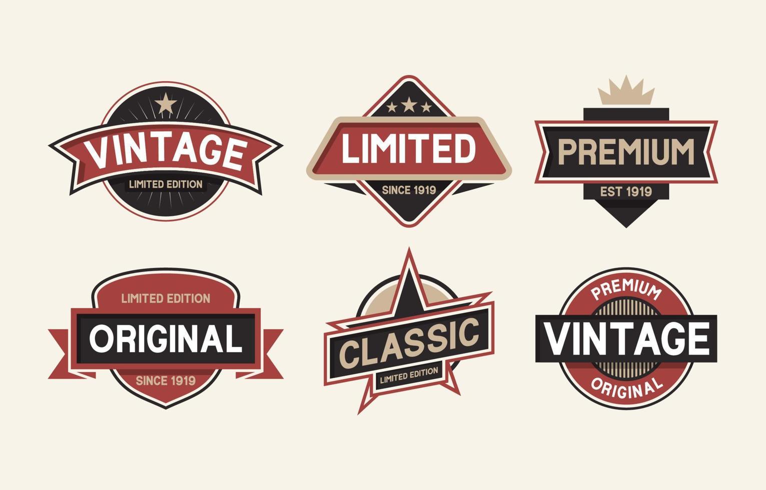 vintage logotyp set vektor