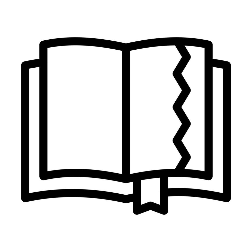 Zerrissenes Buch-Icon-Design vektor