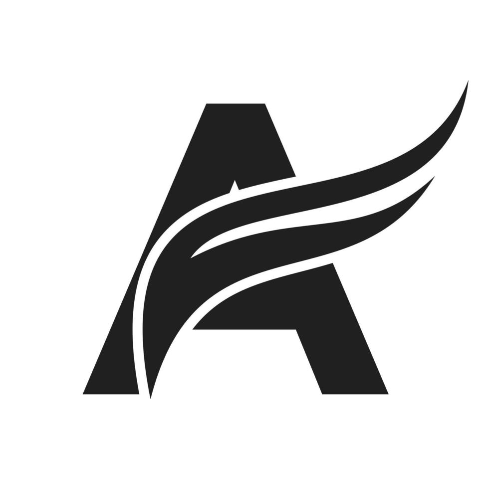 Buchstabe ein Flügel-Logo-Design. Transport-Logo vektor