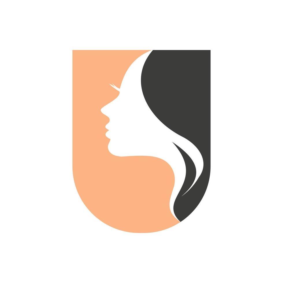 Anfangsbuchstabe u Beauty Spa Logo Designkonzept für Spa, Mode, Salon, kosmetische Vektorvorlage vektor