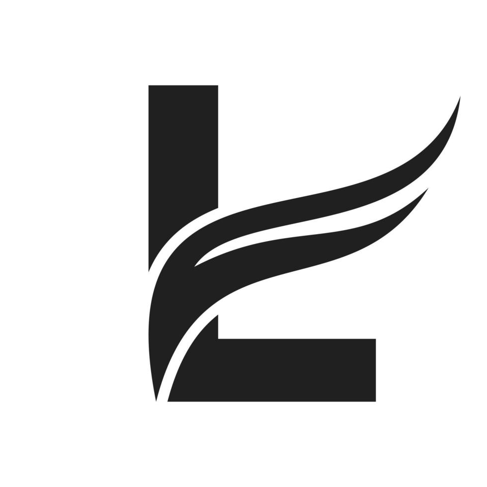 buchstabe l flügel logo design. Transport-Logo vektor