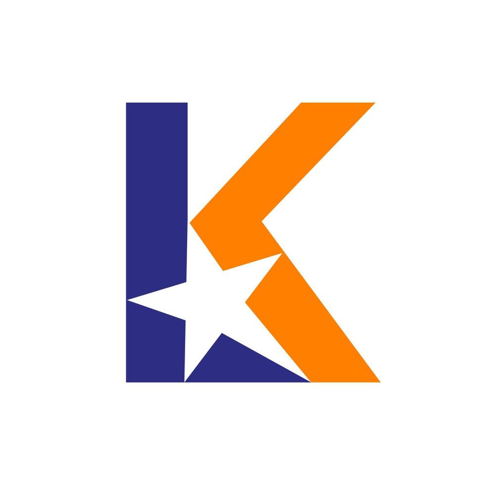 brev k stjärna logotyp vektor mall. minimal stjärna symbol