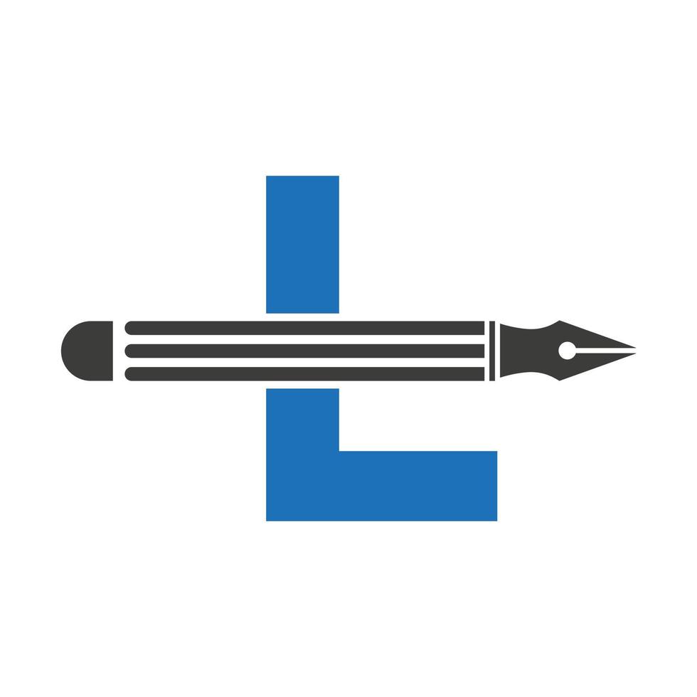 Buchstabe l mit Bleistift-Logo-Design-Konzept für Kunstdesigner-Logo-Architekten-Logo-Vektor-Vorlage vektor