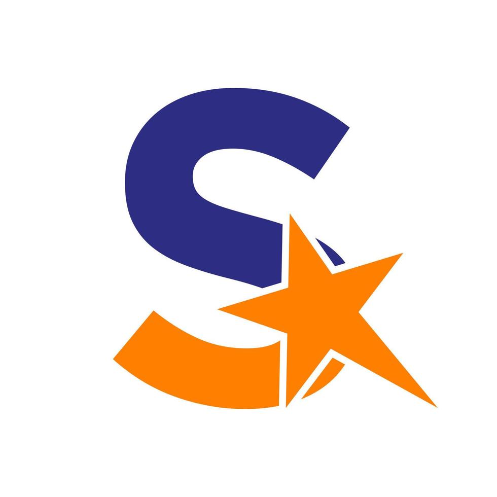 buchstabe s stern logo vektorvorlage. minimales Sternsymbol vektor