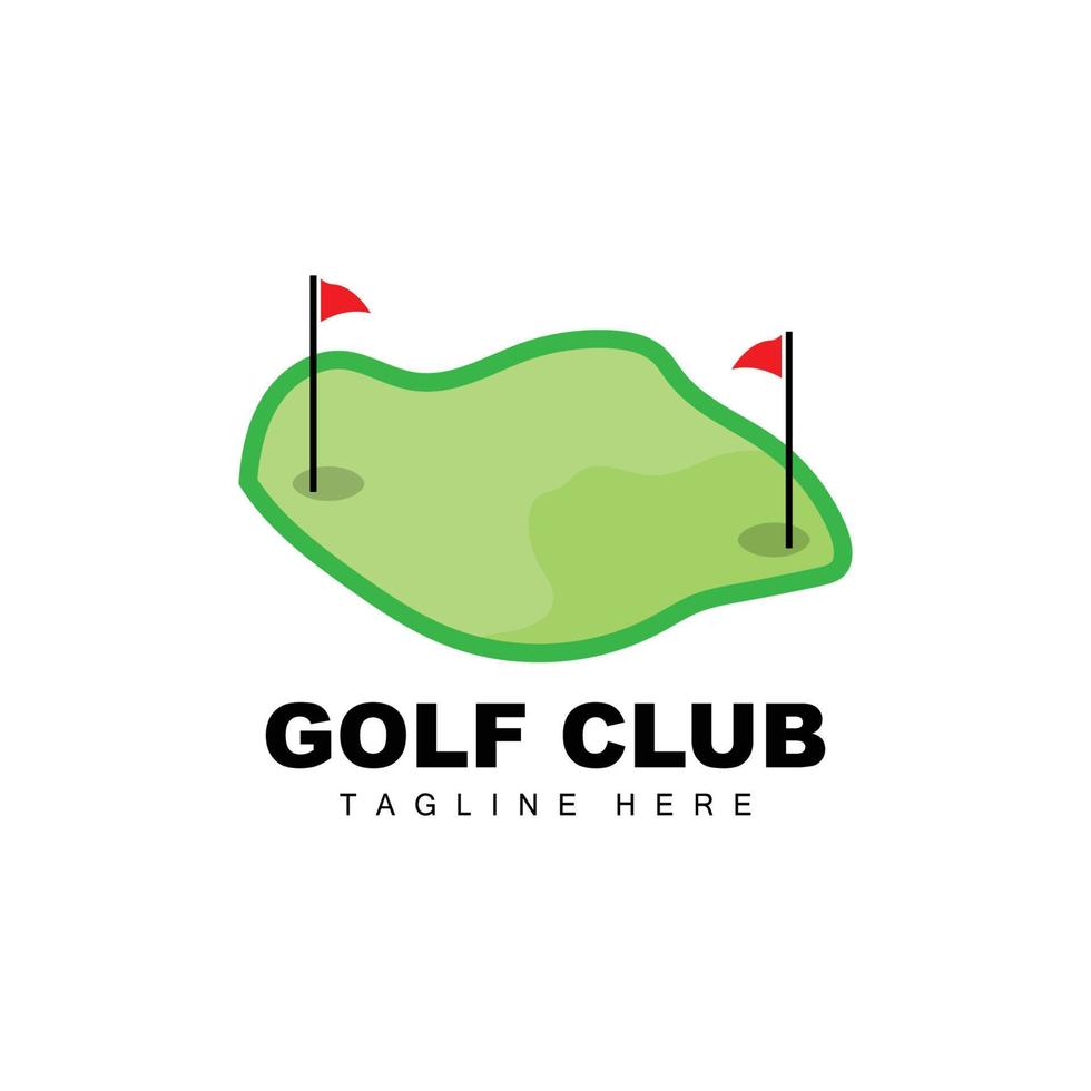 Vektor Icon Logo Golfball, Stock und Golf. Spiele im Freien, Retro-Konzeptillustration