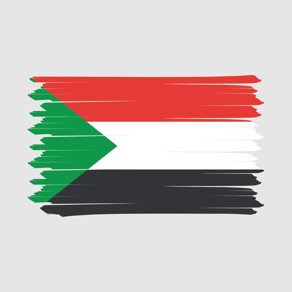 Sudan-Flaggenbürstendesign-Vektorillustration vektor