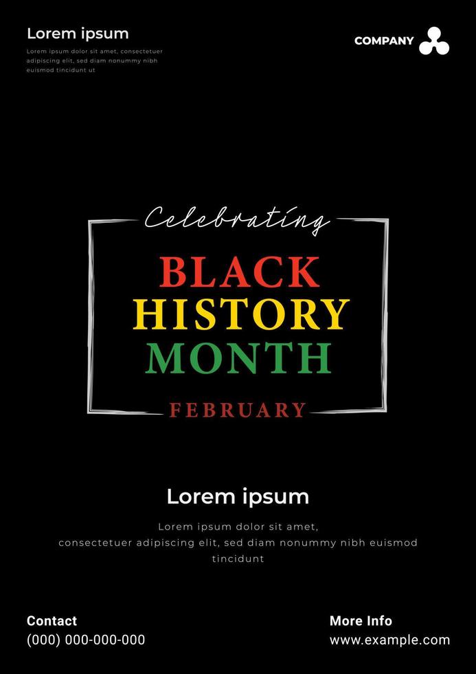 Monat der schwarzen Geschichte. afroamerikanisches feierplakat-vektordesign im februar. vektor