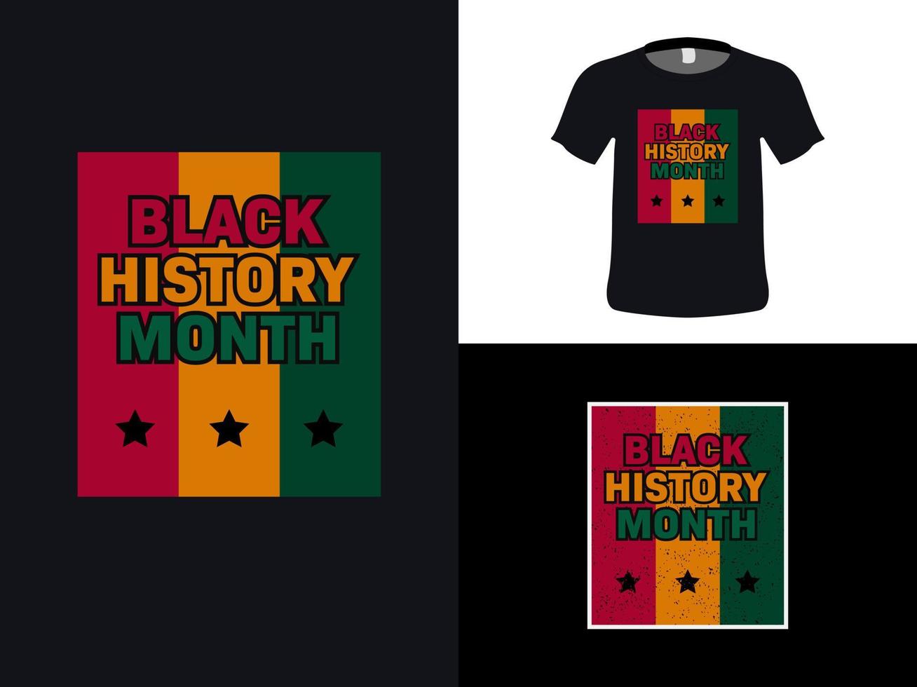 svart historia månad t-shirt design. och klistermärke design för utskrift vektor