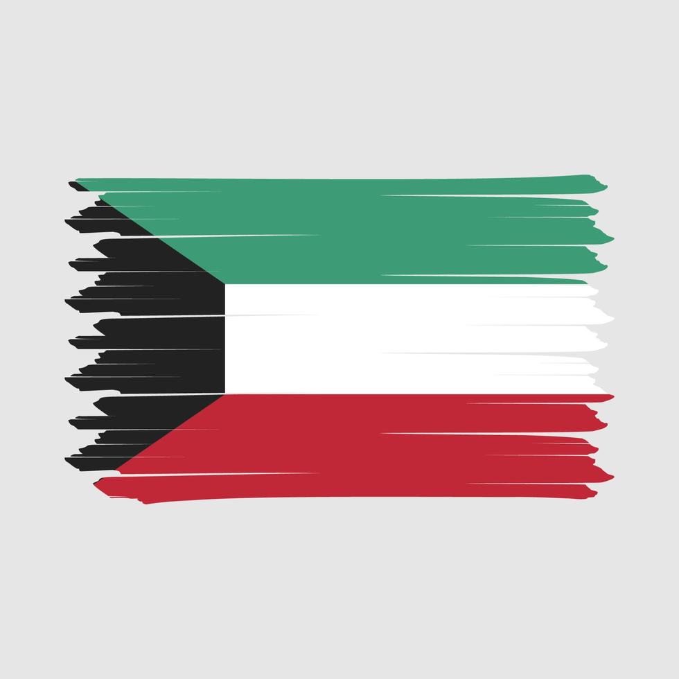 Kuwait flaggborste vektor