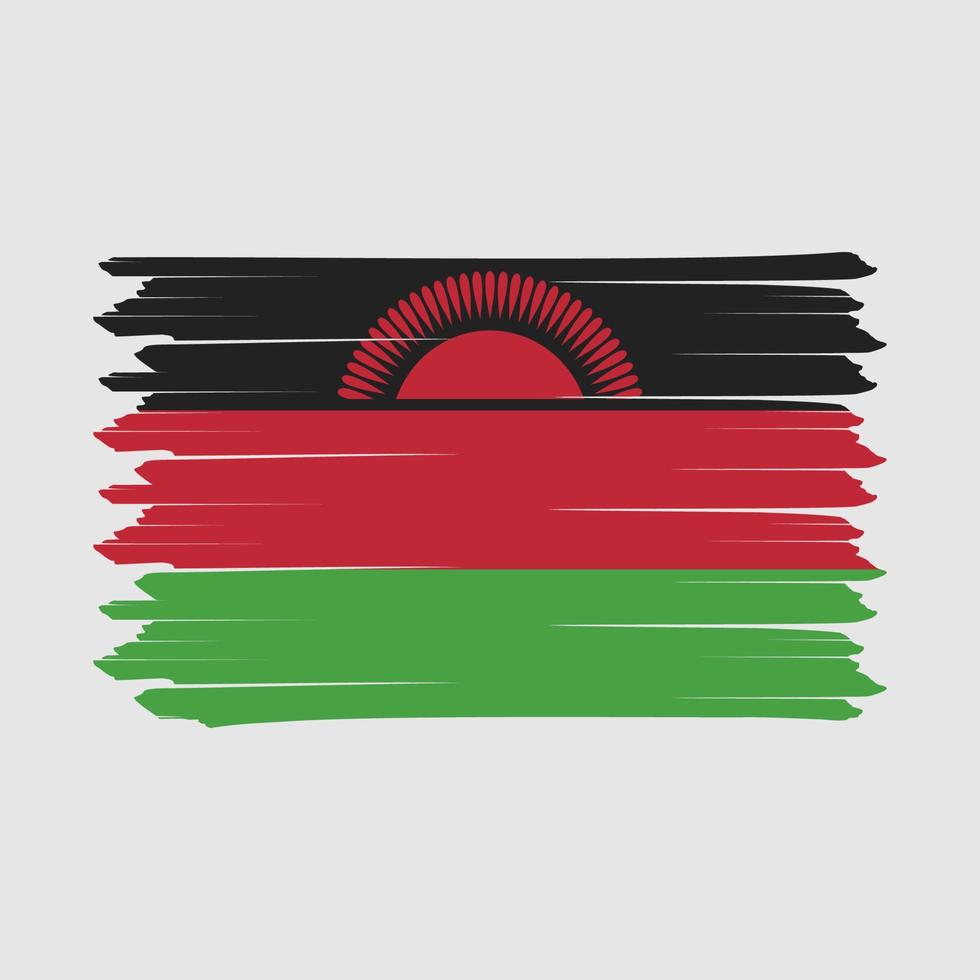 malawi flagge bürste vektor