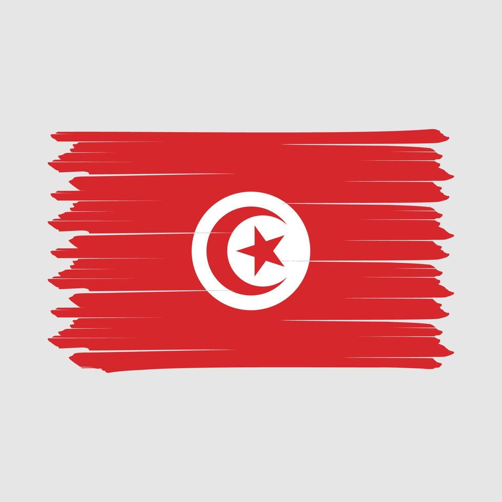 tunesien flagge bürste vektor