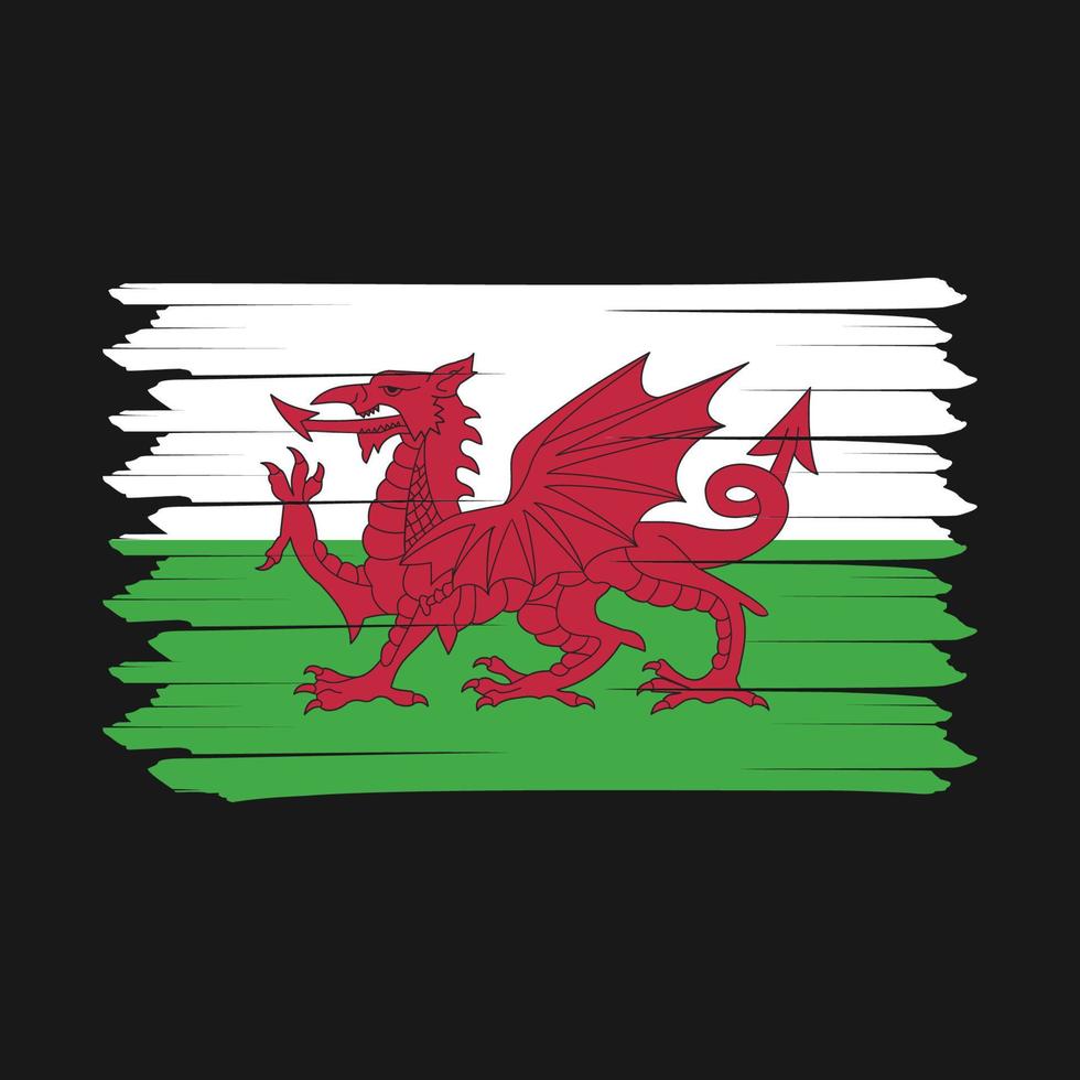 wales flagga borsta vektor